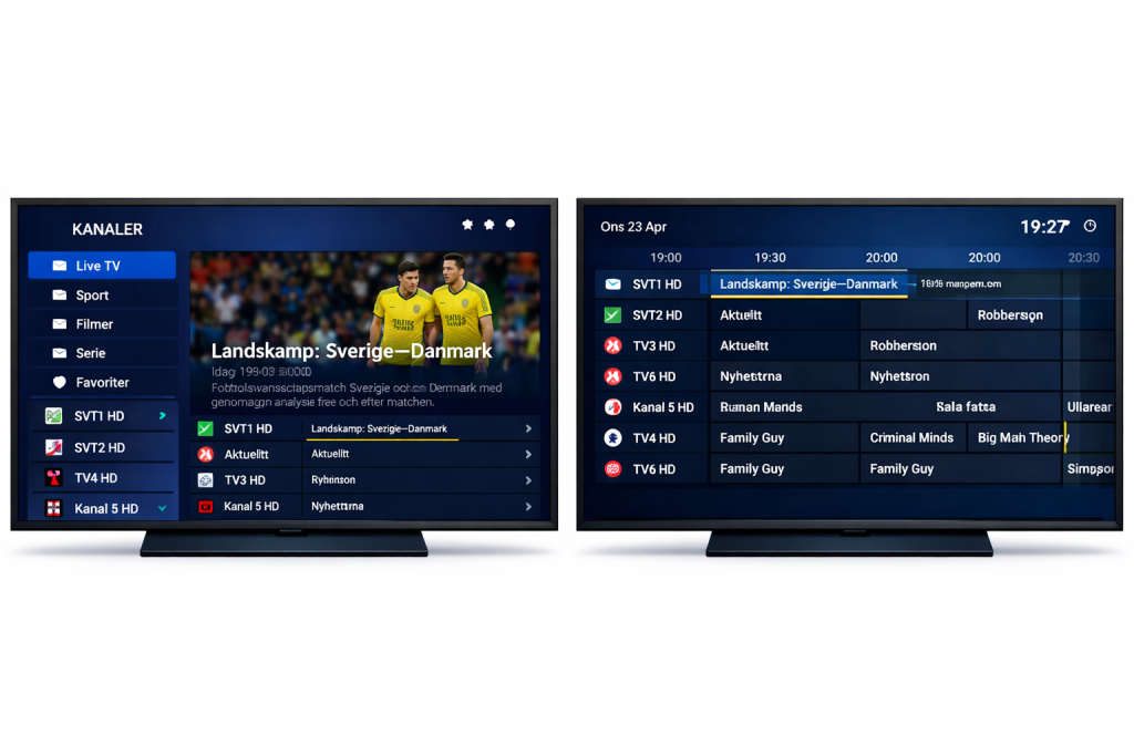 TiviMate gränssnitt - bästa iptv player android tv
